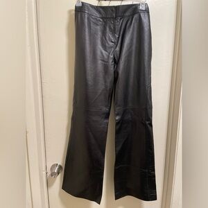Vintage Leather Black Flare Pants | Y2K Bootcut (Size - Small but no size tag)